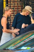 Justin Bieber visits rumored love interest Hailey Baldwin during her photoshoot in New York City, New York - June 21, 2018
