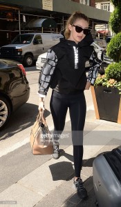 Gigi Hadid is seen walking in Midtown on May 5, 2015 in New York City