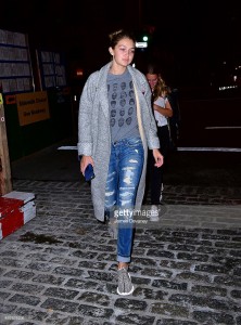 Gigi Hadid leaves Nobu New York on October 13, 2015 in New York City.
