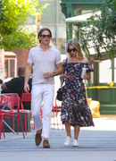 Annabelle Wallis and Chris Pine are pictured stepping out in New York City (June 26, 2019)