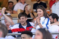 Louis Tomlinson - chucks his beer over Hyde Park crowd as excited One Direction singer cheered on England before crushing defeat to Croatia - 07/11/18