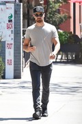 Theo James - looks casual as he enjoys his afternoon out in the East Village in New York, NY - July 09, 2018