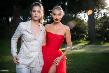 Barbara Palvin  pose for portraits at the amfAR Gala Cannes 2018 cocktail at Hotel du Cap-Eden-Roc on May 17, 2018 in Cap d'Antibes, France.