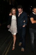 Aaron Taylor-Johnson - Arriving at The Groucho Club with his wife in London - July 6, 2014