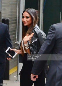 Shay Mitchell is seen walking in Midtown on April 19, 2017 in New York City.