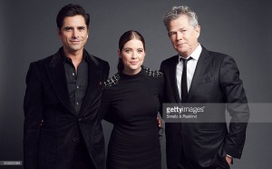 John Stamos, Ashley Benson and David Foster pose for a portrait at the 2016 People's Choice Awards  on January 6, 2016