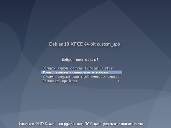 Debian 10 Buster XFCE x64 Custom SPB (2019) RUS