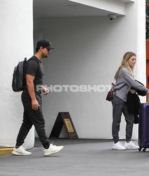 Taylor Lautner and girlfriend Taylor Dome leave the Mondrian Hotel in Los Angeles (February 15, 2019)
