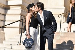 Nikki Reed and Ian Somerhalder - Seen outside Armani, during Paris Fashion Week Haute Couture Fall/Winter 2019/20, on July 02, 2019