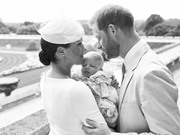 Harry & Meghan, Duke and Duchess of Sussex pose with their son, Archie Mountbatten-Windsor at Windsor Castle in Windsor, UK (July 06, 2019)