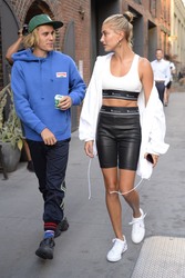 Hailey Baldwin - and Justin Bieber go back Cecconi's restaurant where he proposed for dinner in DUMBO, Brooklyn - July 12, 2018