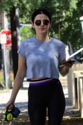 Lucy Hale - Takes her dog for a walk in Studio City, CA (July 28, 2019)