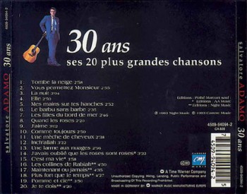 Salvatore Adamo - 30 ans (Adamo) (1993) .mp3 -160 Kbps