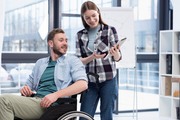 Люди с инвалидностью в офисе / People with disabilities at work in office E13af01352756125