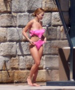 Rita Ora - Showing off her figure in a pink swimsuit in Sydney, Australia February 28 2021