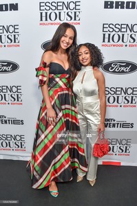 Sofia Wylie pose for a picture backstage during ESSENCE House: Hollywood Edition at NeueHouse Los Angeles on Februa