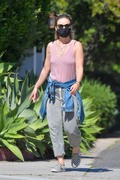 Olivia Wilde - is the posterchild for social distancing as she takes a walk with a friend in Santa Monica 04/14/2020