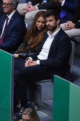 Shakira and Gerard Piqué in the Davis Cup final at La Caja Magica in Madrid on November 24, 2019
