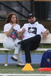 Shakira and Gerard Piqué attend their son's soccer training in Miami on December 27, 2019