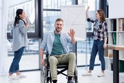 Люди с инвалидностью в офисе / People with disabilities at work in office 33866c1352756166