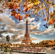 Эйфелева башня в осенних листьях / Eiffel Tower with autumn leaves in Paris 296fc21322849964