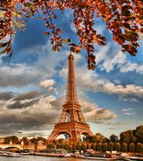 Эйфелева башня в осенних листьях / Eiffel Tower with autumn leaves in Paris Bf92681322849921