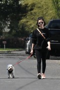 Lucy Hale - goes for a walk with her dog Elvis in LA 04/01/2020