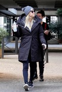 Kaley Cuoco - gets her hair done out on her break in Rome, Italy 01/13/2020