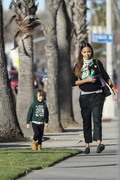 Zoe Saldana - is a very stylish mom in an all black outfit as she takes her son to karate class, LA 01/18/2020