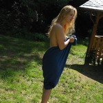 Sexy Blonde posing Outdoors
