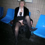 Blonde Milf shows her Pussy on Public Places